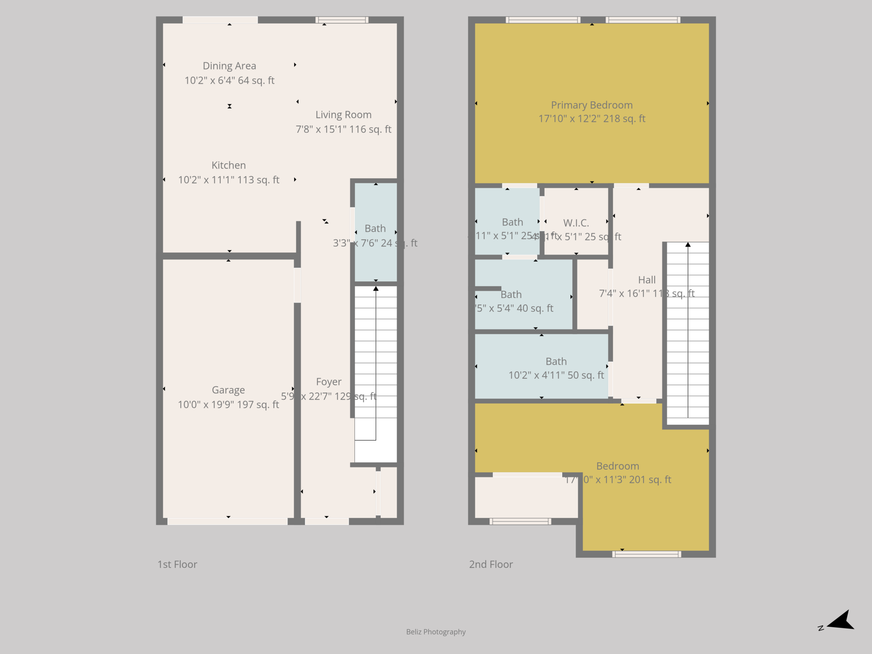 The Towns On Entiat - 2 Bedroom 2.5 Bathroom Interior Unit Floorplan - Kennewick Washington